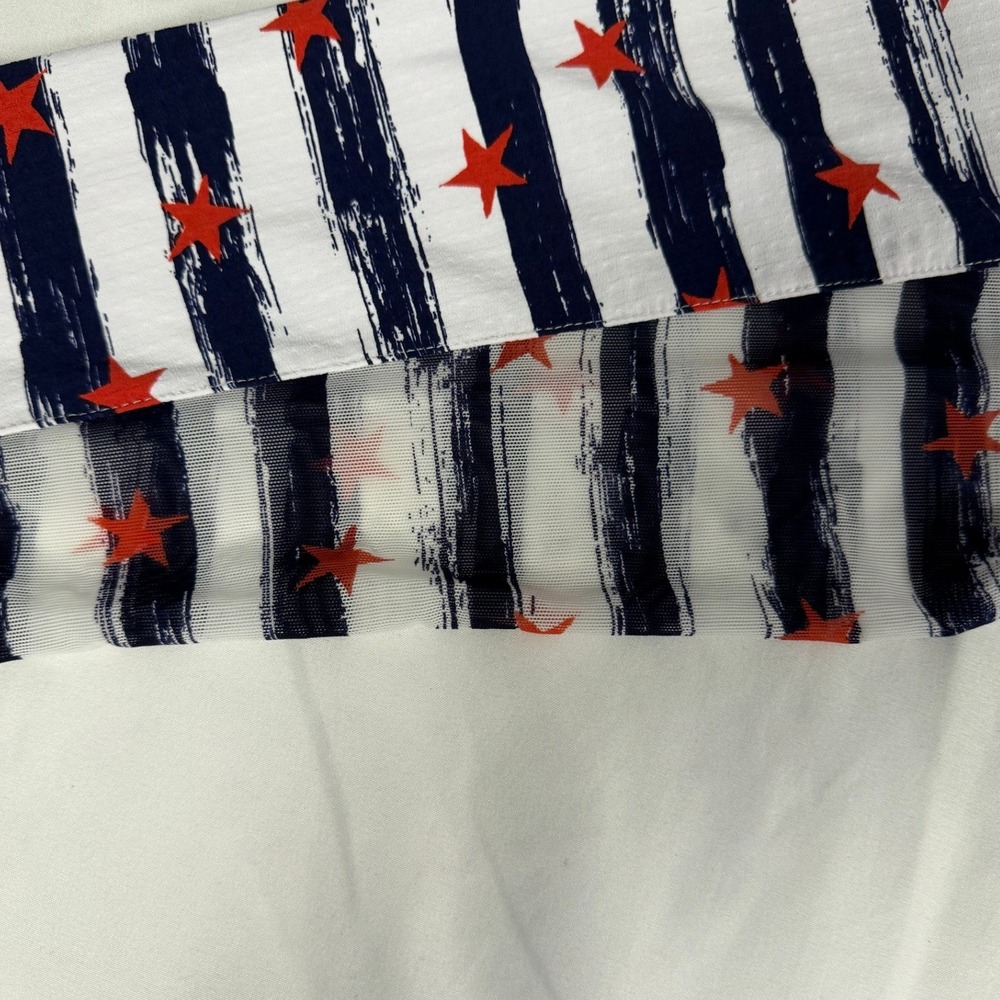 IBKUL XXL Sun Shirt Stars Stripes Quarter Zip UPF 50 IceFil Long Sleeve Top - Picture 7 of 7